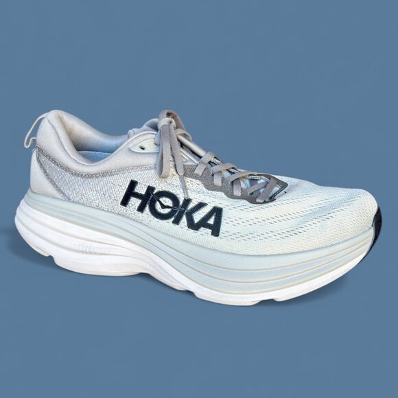 HOKA Men's Gray Bondi 8 Shoes 9.5 - Picture 1 of 17